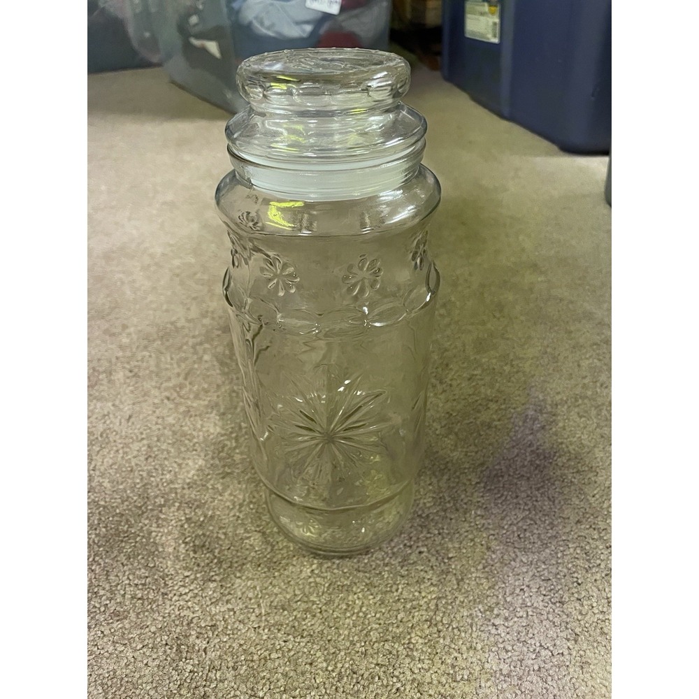 Vintage Collectible Planters‎ Mr. Peanut Anchor Hocking Glass Jar With Lid 1980